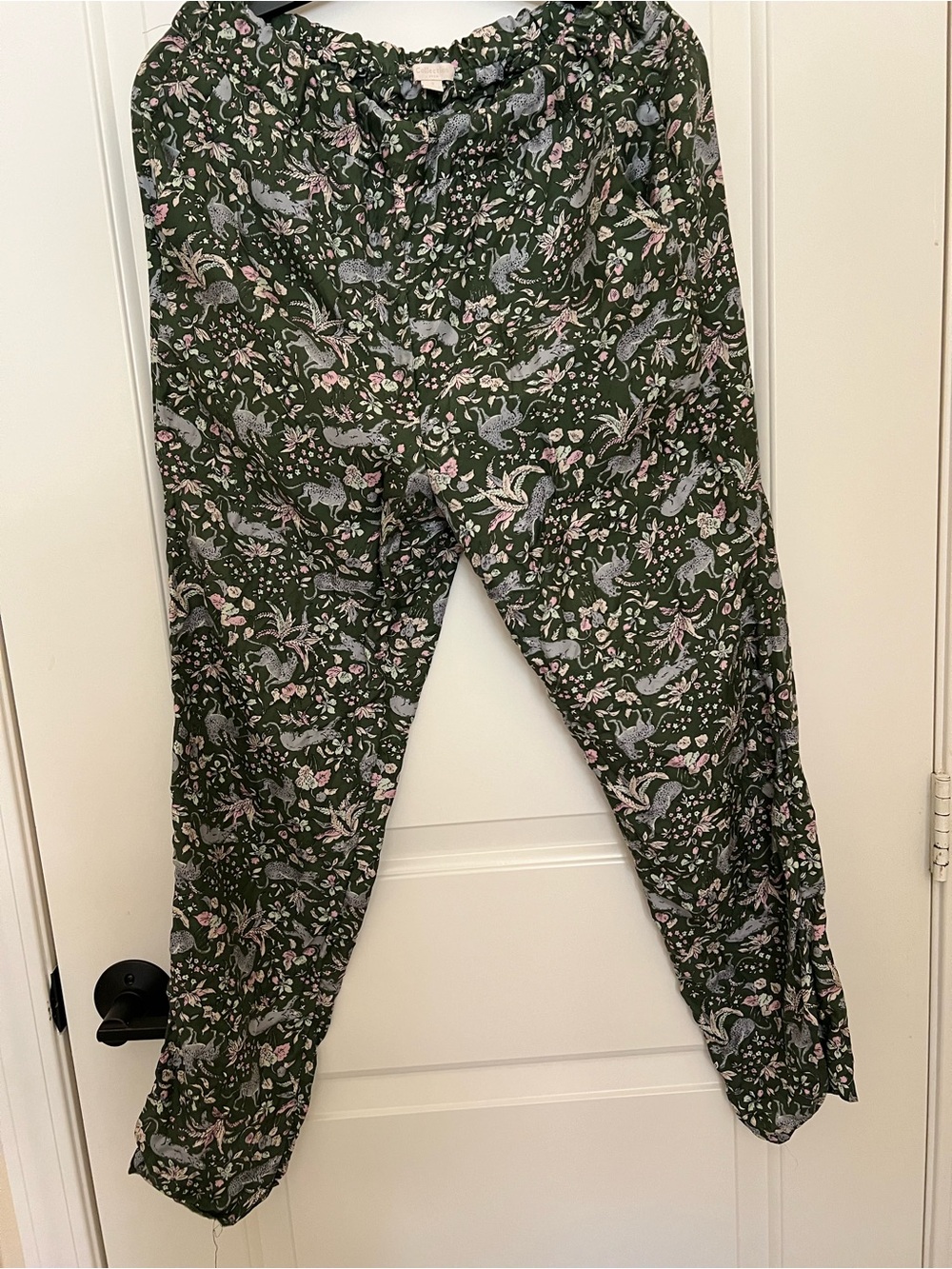Silk Green Floral Print Lounge Pants